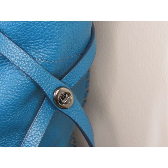 COACH NY Peacock Blue Pebbled Leather Tantum Tote ~RARE~ color Coach 34398 - Picture 6 of 10